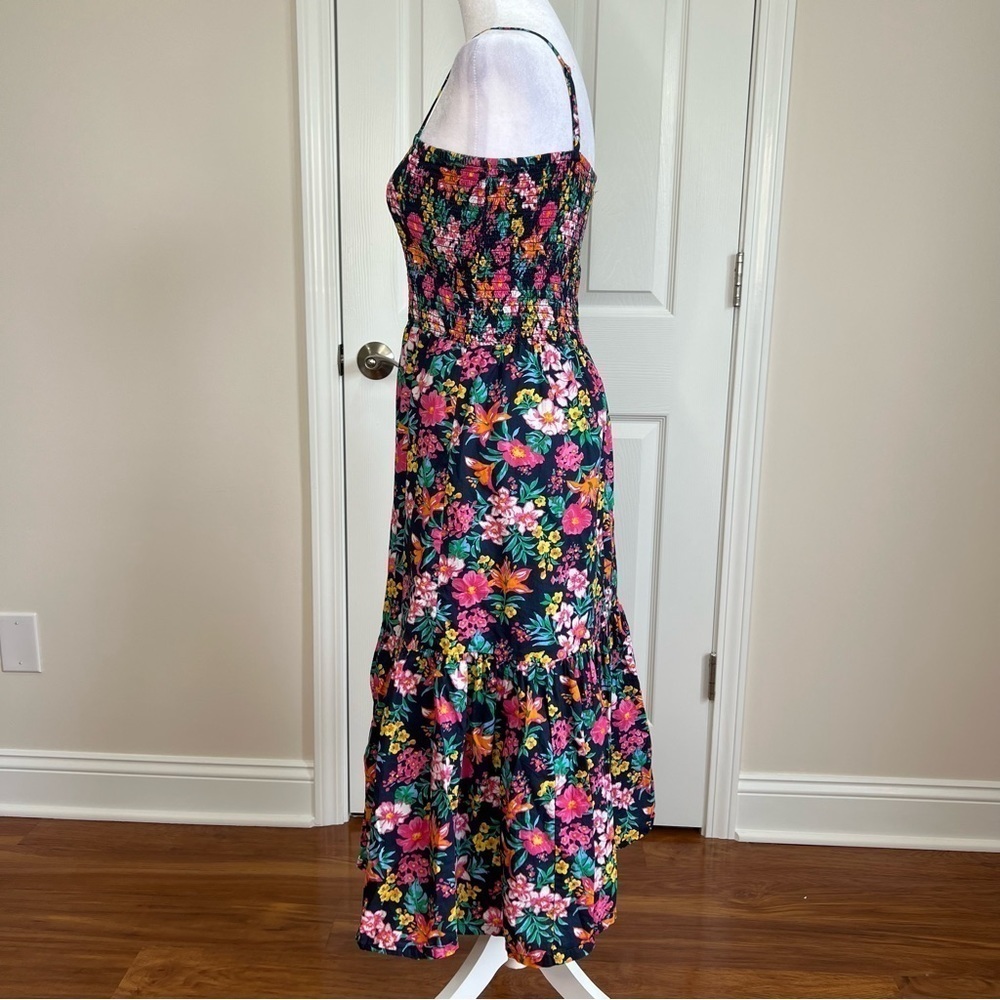 ! J. Crew Factory Smocked Tiered Floral MIDI Dress - Picture 4 of 14